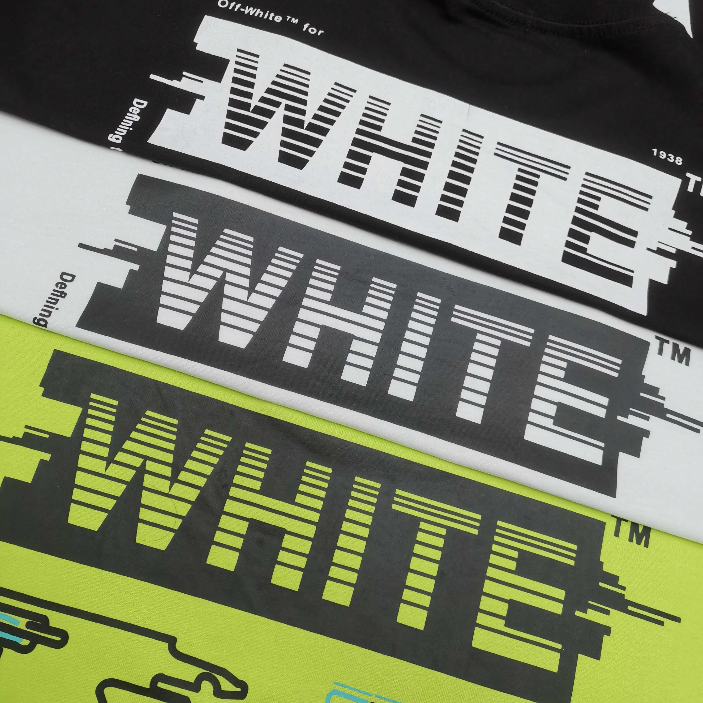 off white new loose version short-sleeved T-shirt Size: S M L XL Color: Black White Green P240